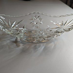 Vintage Anchor Hocking Starburst Cut Glass Bowl